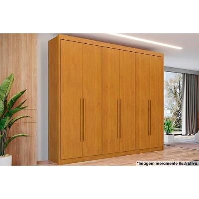 Guarda Roupa Casal Bérgamo 6 Portas de Bater 8 Gavetas Cinamomo MDF Conquista