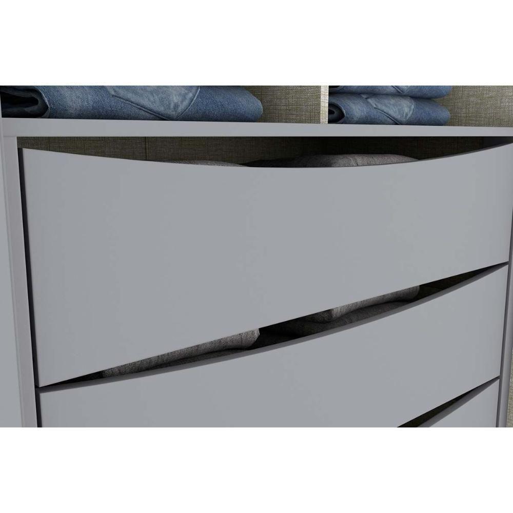 Guarda Roupa 6 Portas (2 C- Espelho) E 6 Gavetas Andréas Cinza-nature - Henn - 6