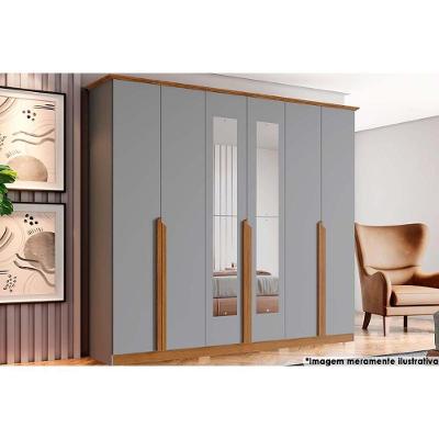 Guarda Roupa Casal Andréas 6 Portas c Espelho 6 Gavetas Cin Henn