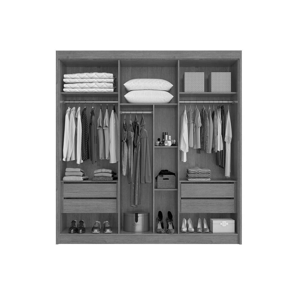 Guarda Roupa 6 Portas E 4 Gavetas Cannes Cinamomo-off White - Conquista - 5