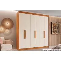 Guarda Roupa 6 Portas E 4 Gavetas Cannes Cinamomo-off White - Conquista - 1