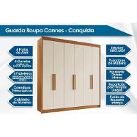 Guarda Roupa 6 Portas E 4 Gavetas Cannes Cinamomo-off White - Conquista - 2