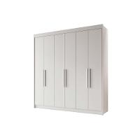 Guarda Roupa 6 Portas E 4 Gavetas Cannes Cinamomo-off White - Conquista - 6
