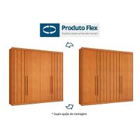 Guarda Roupa 4 Portas (2 Ripadas) E 4 Gavetas Grécia Cacau - Conquista - 3