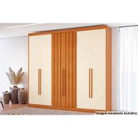 Guarda Roupa 6 Portas (2 Ripadas) E 8 Gavetas Grécia Cinamomo-off White - Conquista - 1