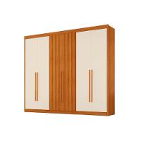 Guarda Roupa 6 Portas (2 Ripadas) E 6 Gavetas Atenas Cinamomo-off White - Conquista - 10