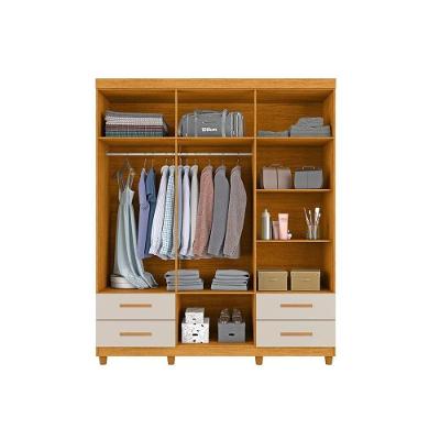 Guarda Roupa Solteiro Canadá Plus 6 Portas de Bater 4 Gavetas Cacau MDF-MDP Conquista