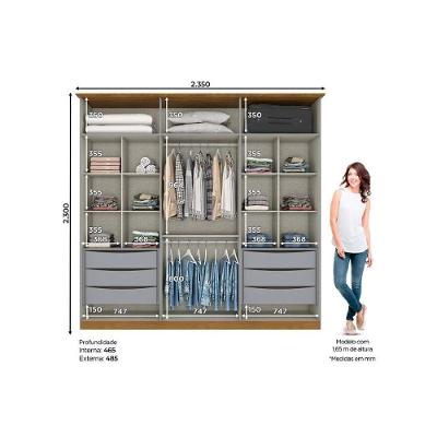 Guarda Roupa Casal Andréas 6 Portas 6 Gavetas Nature-Off White Henn