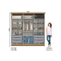 Guarda Roupa 6 Portas E 6 Gavetas Andréas Nature-off White - Henn - 2