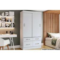 Guarda Roupa 2 Portas De Correr E 4 Gavetas Briz Be25 Branco - Henn - 1