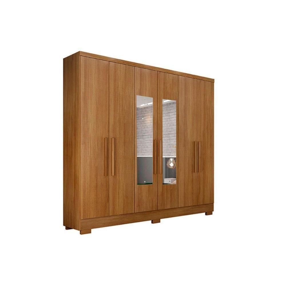 Guarda Roupa 6 Portas (2 C- Espelho) E 2 Gavetas C- Pés Milly-veneza Cumaru - Novo Horizonte - 1