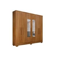 Guarda Roupa 6 Portas (2 C- Espelho) E 2 Gavetas C- Pés Milly-veneza Cumaru - Novo Horizonte - 1