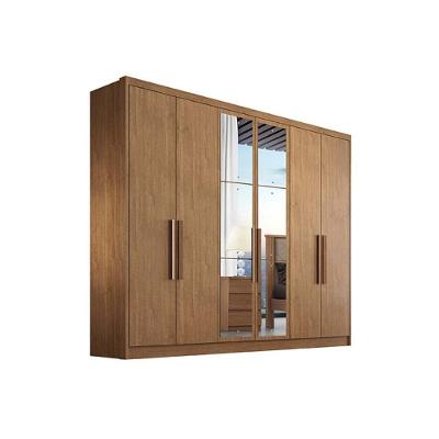 Guarda Roupa Casal Rizon-linea 6 Portas de Abrir 6 Gavetas Cumaru MDF Novo Horizonte