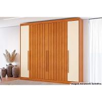 Guarda Roupa 6 Portas (4 Ripadas) E 8 Gavetas Grécia Cinamomo-off White - Conquista - 1