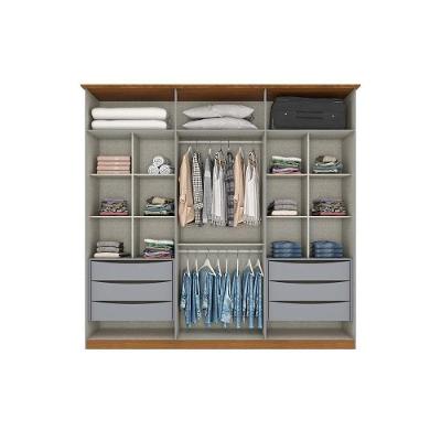 Guarda Roupa Casal Andréas Nature-off White 6 Portas c- Espelho 6 Gavetas Henn