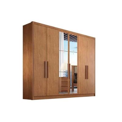 Guarda Roupa Casal Quarto Rizon 6 Portas Bater 4 Gavetas Cumaru MDF