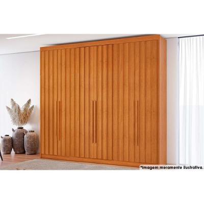 Guarda Roupa Casal Grécia 6 Portas de Bater 8 Gavetas Cinamomo MDF Conquista Móveis