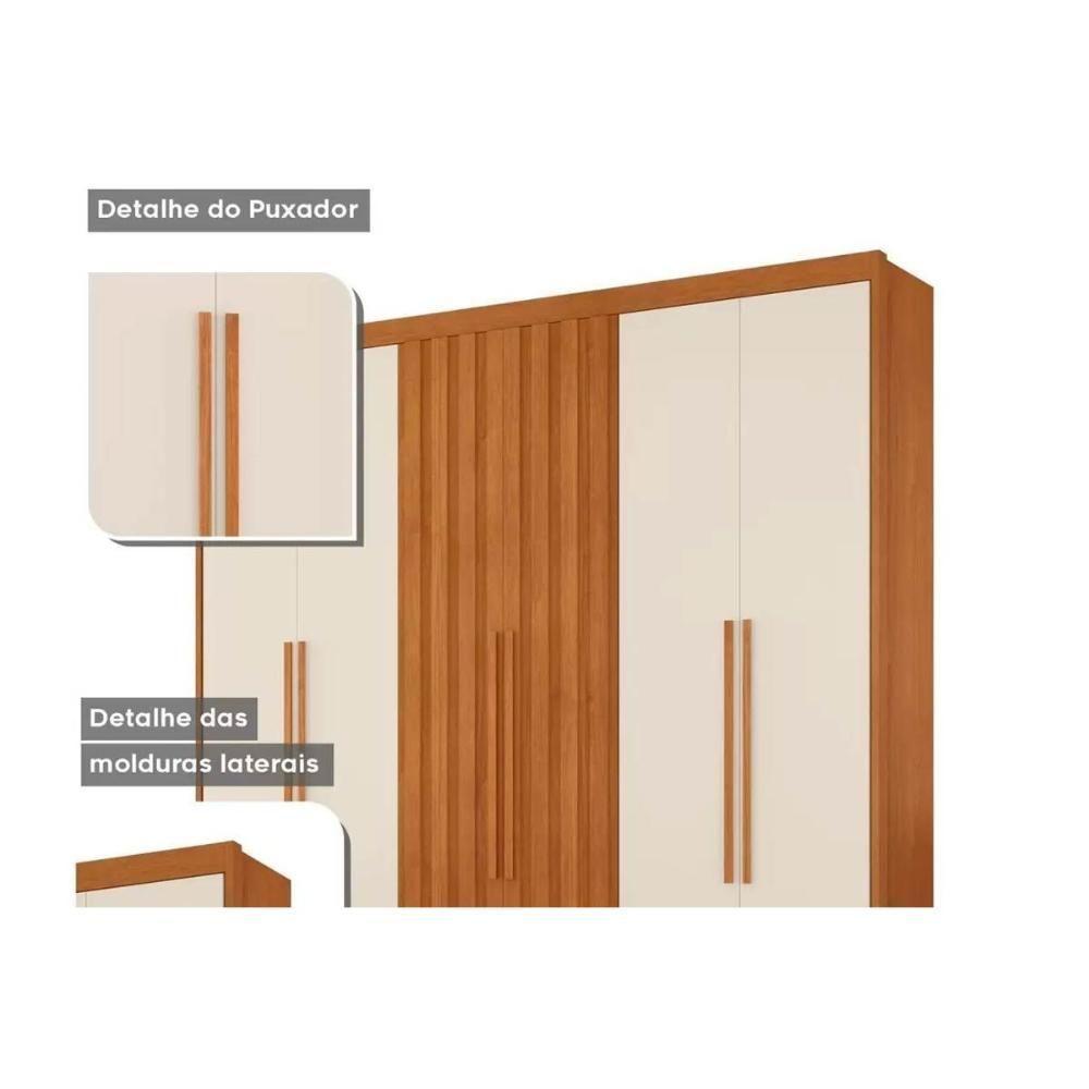 Guarda Roupa 6 Portas (2 Ripadas) E 6 Gavetas Atenas Cacau - Conquista - 4