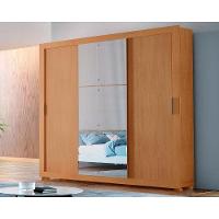 Guarda Roupa 3 Portas De Correr E 4 Gavetas C- Pés Veneza Luxo Naturalle-ripado 3d - Rufato - 1