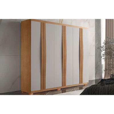 Guarda Roupa Casal Grécia 6 Portas de Bater 2 Gavetas Naturale-Off White Rufato