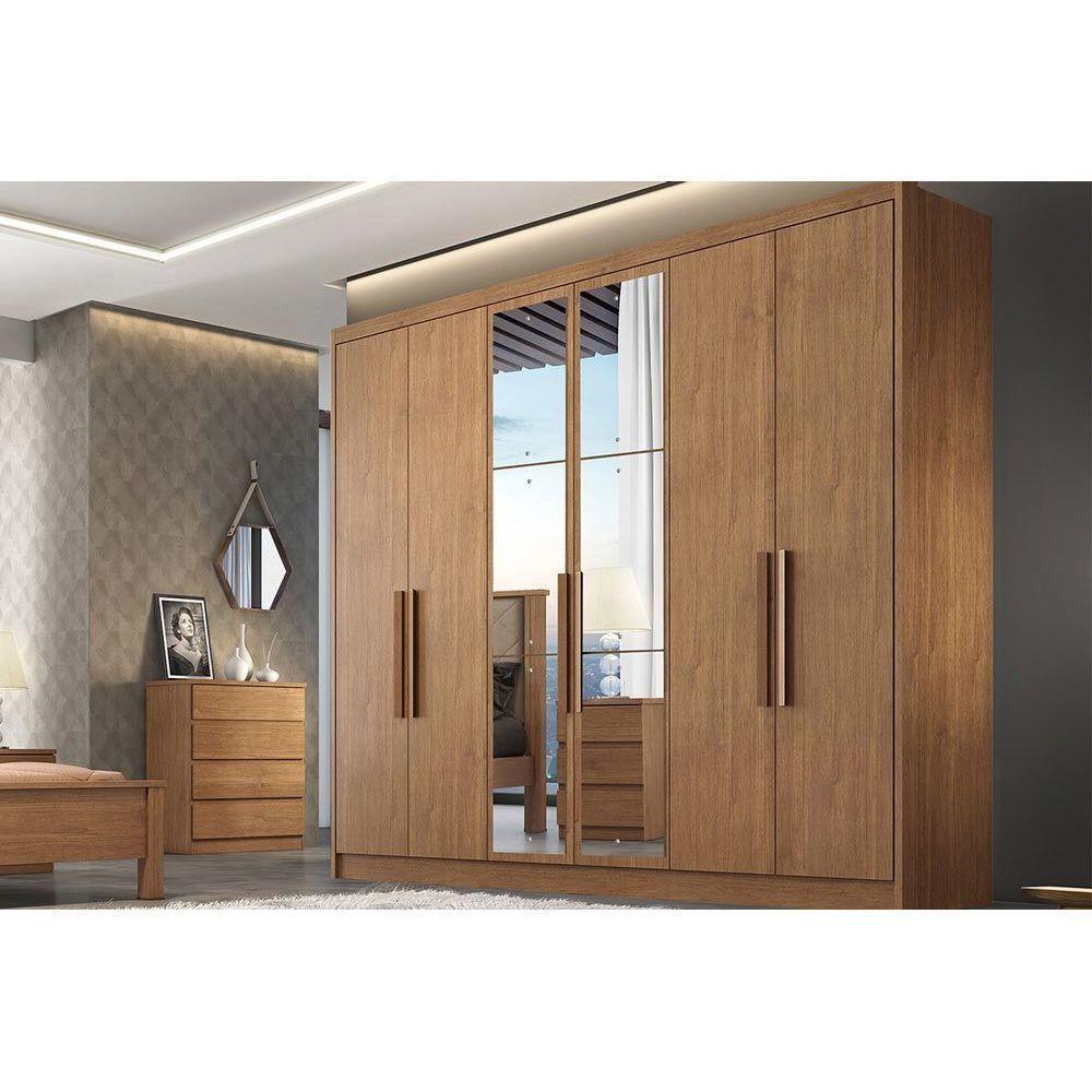 Guarda Roupa 6 Portas (2 C- Espelho) E 8 Gavetas Rizon-linea Plus Cumaru - Novo Horizonte - 1