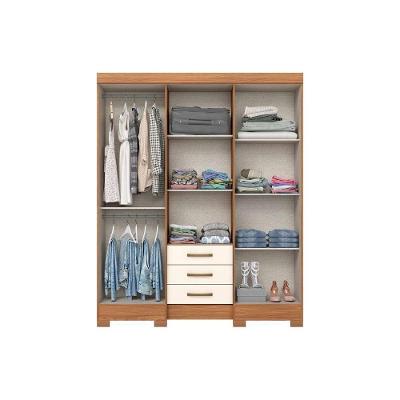 Guarda Roupa Solteiro Briz B23 6 Portas com Espelho 3 Gavetas Nature-Off White Henn