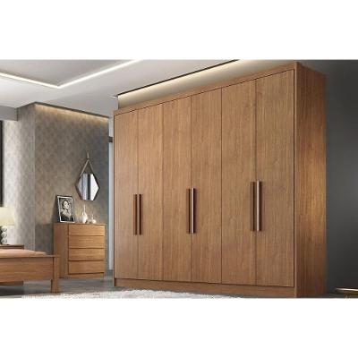 Guarda Roupa Casal Rizon-Linea Plus 6 Portas de Bater 4 Gavetas Cumaru