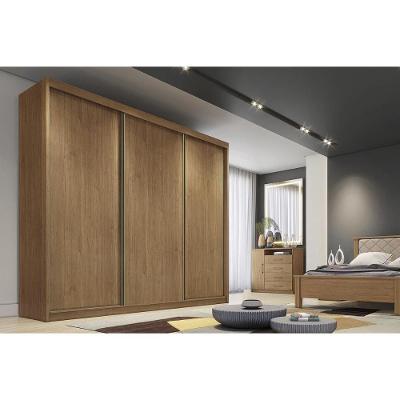 Guarda Roupa Casal Arezzo-Medelim Cumaru 3 Portas de Correr 4 Gavetas Arezzo-Medelim