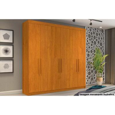 Guarda Roupa Casal França 6 Portas de Bater 4 Gavetas Cinamomo MDF-MDP Conquista