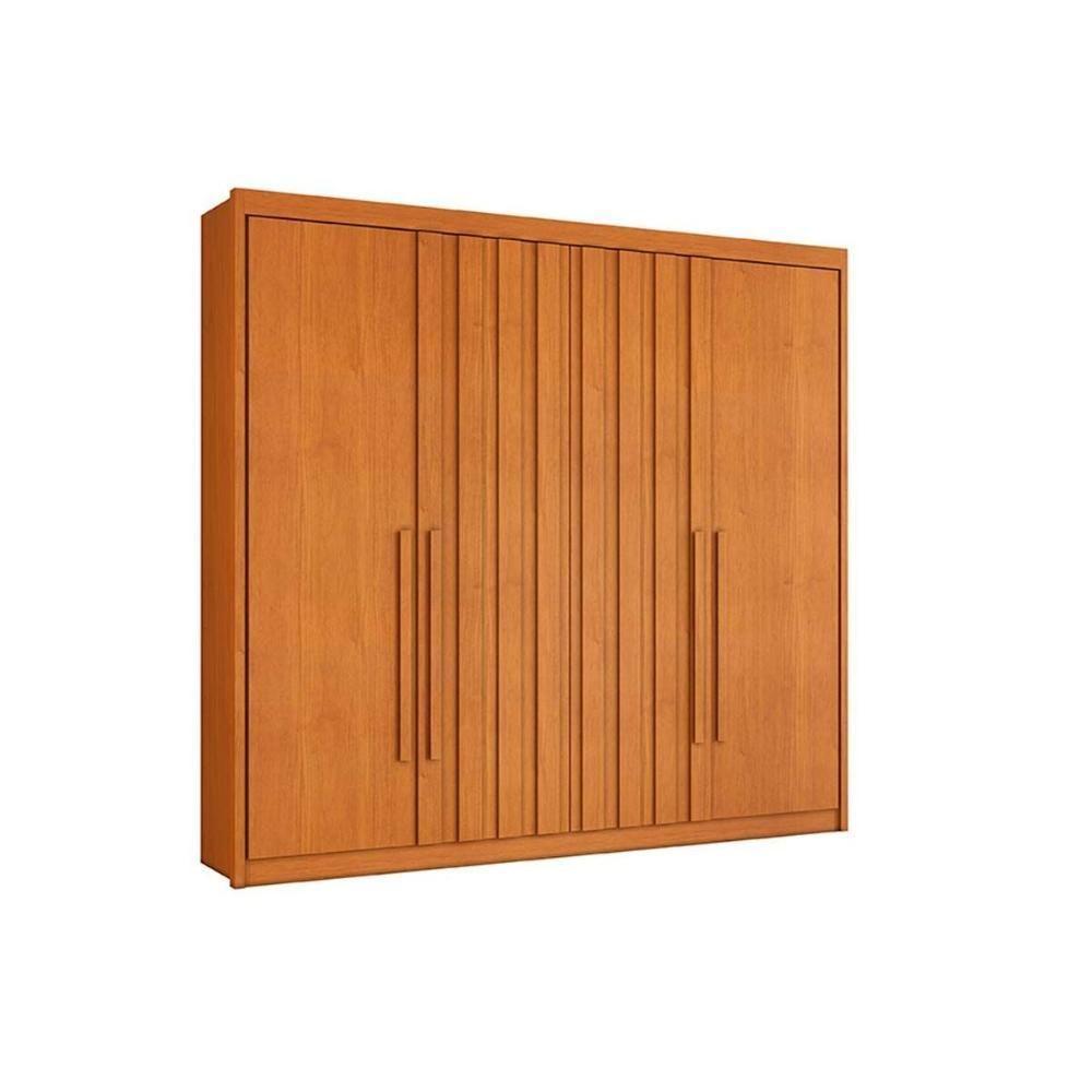 Guarda Roupa 4 Portas (2 Ripadas) E 4 Gavetas Grécia Cinamomo - Conquista - 5
