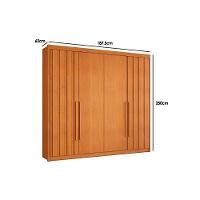 Guarda Roupa 4 Portas (2 Ripadas) E 4 Gavetas Grécia Cinamomo - Conquista - 2