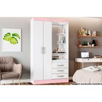 Guarda Roupa 2 Portas E 3 Gavetas C- 1 Espelho Briz B64 Branco - Henn - 1