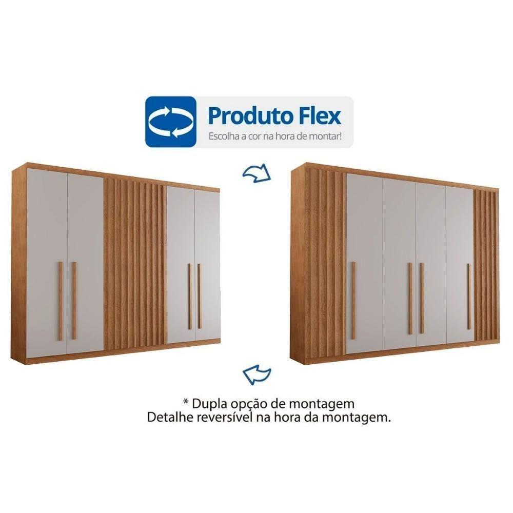 Guarda Roupa 6 Portas E 4 Gavetas C- Pés Denver Naturale - Rufato - 4