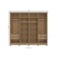 Guarda Roupa 4 Portas De Correr E 4 Gavetas C- Pés Cb03n565 Flex Nogueira-macadamia Ou Verde - Kappesberg