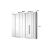 Guarda Roupa 4 Portas Ripadas E 4 Gavetas Grécia Cacau - Conquista - 2