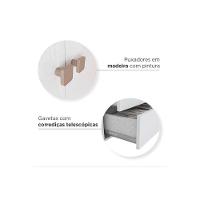 Quarto De Bebê Completo Confete 3 Peças (1 Guarda Roupa + 1 Berço + 1 Cômoda) Qi57 Branco-jequitiba - Henn - 2