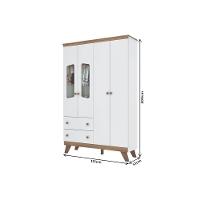 Quarto De Bebê Completo Confete 3 Peças (1 Guarda Roupa + 1 Berço + 1 Cômoda) Qi57 Branco-jequitiba - Henn