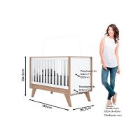 Quarto De Bebê Completo Confete 3 Peças (1 Guarda Roupa + 1 Berço + 1 Cômoda) Qi57 Branco-jequitiba - Henn - 6