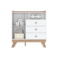 Quarto De Bebê Completo Confete 3 Peças (1 Guarda Roupa + 1 Berço + 1 Cômoda) Qi57 Branco-jequitiba - Henn - 8