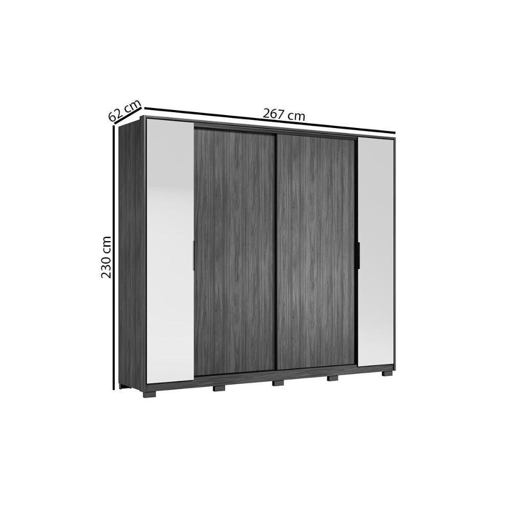 Guarda Roupa 4 Portas De Correr E 4 Gavetas C- 2 Espelhos E Pés Laredo Flex Amêndola-amêndola Ou Nude - Demóbile - 5