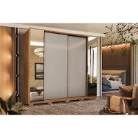 Guarda Roupa 4 Portas De Correr E 4 Gavetas C- 2 Espelhos E Pés Laredo Flex Amêndola-amêndola Ou Nude - Demóbile - 1