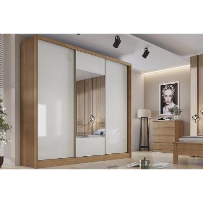 Guarda Roupa 3 Portas de Correr 4 Gavetas Arezzo-medelim Cumaru-fendi MDF