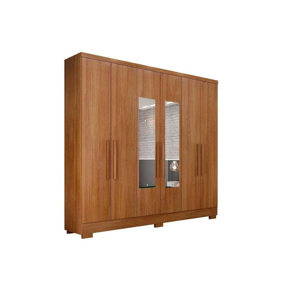 Guarda Roupa 6 Portas (2 C- Espelho) E 4 Gavetas C- Pés Milly-veneza Cumaru - Novo Horizonte - 1