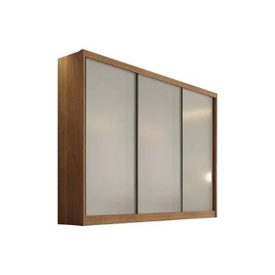 Guarda Roupa Casal Sollo Logan 3 Portas de Correr 6 Gavetas Cumaru-Fendi MDF