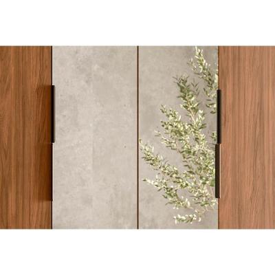 Guarda Roupa Solteiro Attore 4 Portas de Bater 3 Gavetas Amendola-Grafito