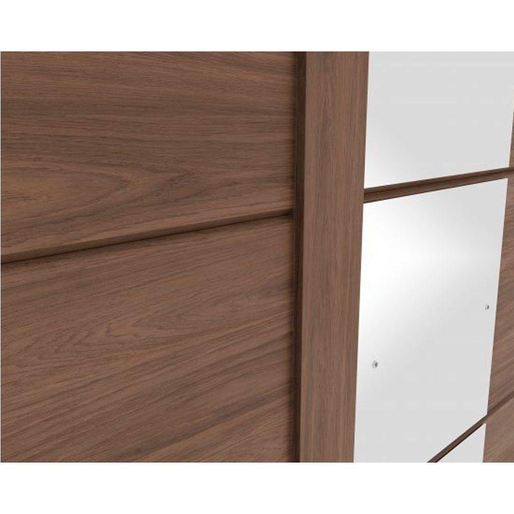 Guarda Roupa 2 Portas De Correr (1 C- Espelho) E 4 Gavetas Palace Rústico-off White - Henn - 6