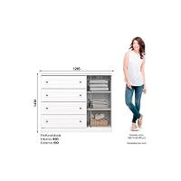 Quarto De Bebê Completo Americano 2 Peças (1 Guarda Roupa + 1 Cômoda) Qi59 Branco - Henn - 2