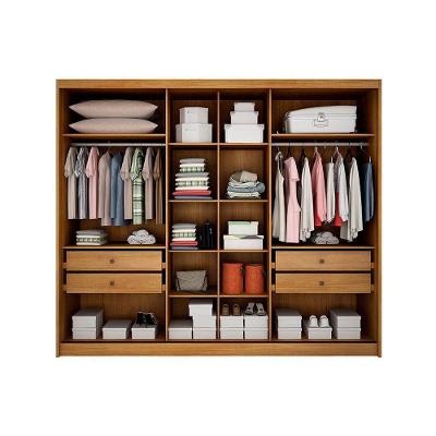 Guarda Roupa Casal Diamond-londres 3 Portas de Correr 4 Gavetas Cumaru-fendi Novo