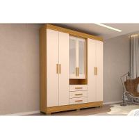 Guarda Roupa 6 Portas (2 C- Espelho) E 9 Gavetas Débora Nature-off White - Acp - 1