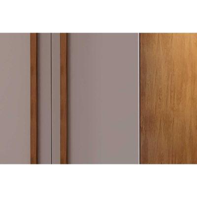 Guarda Roupa Casal Bahia 6 Portas de Bater 4 Gavetas Naturale MDF Móveis Rufato